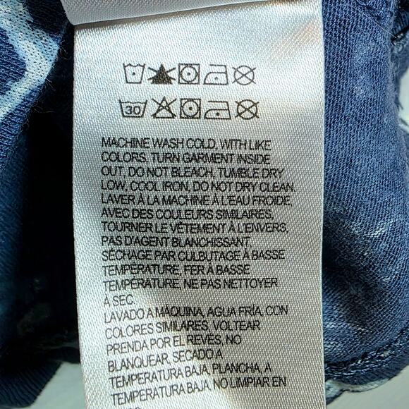 Lucky Brand Flutter Sleeve Floral Tee Womens Sz XL Blue Short Sleeve Scoop Neck - Picture 12 of 15